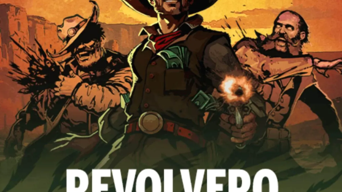Tampilan visual slot Revolvero dengan nuansa koboi yang gersang dan berdebu